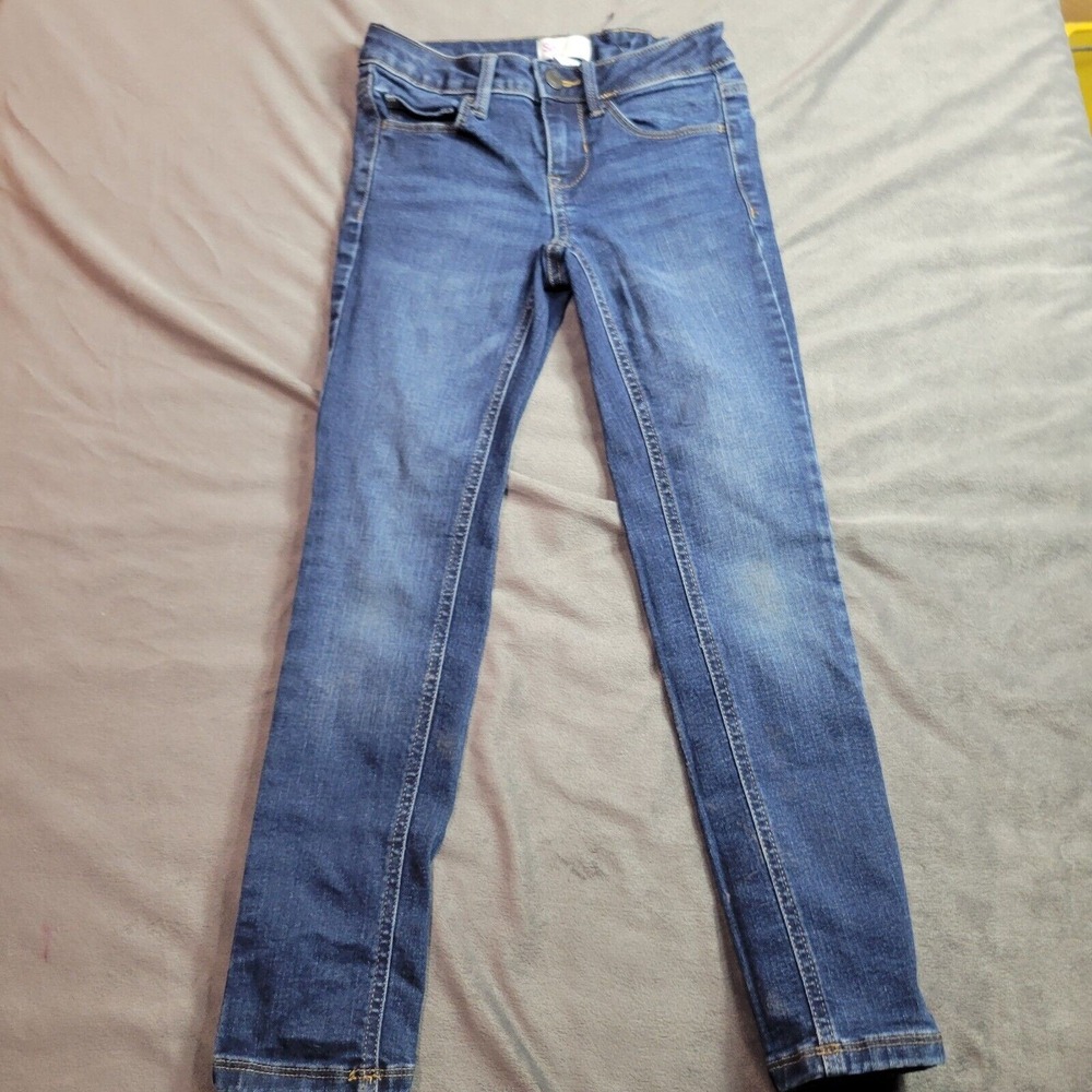 SO Jeans Girl 7 Skinny Blue Medium Wash Pockets Adjustable Comfort Stretch Denim